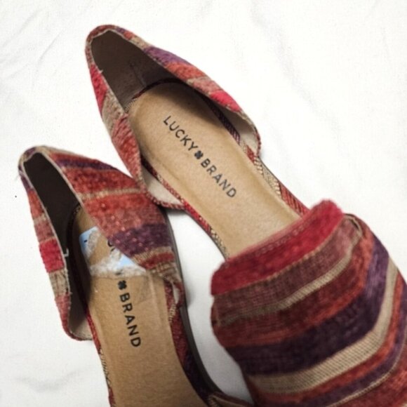 Lucky Brand Woven D'Orsay Flats Striped Boho Southwestern Size 9.5 - Picture 5 of 6